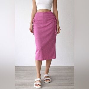 RIHOAS Pink Midi Skirt